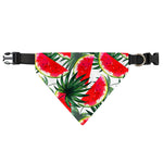 White Palm Leaf Watermelon Pattern Print Over The Collar Dog Bandana