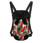 White Palm Leaf Watermelon Pattern Print Pet Carrier Backpack
