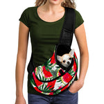 White Palm Leaf Watermelon Pattern Print Pet Sling Carrier