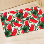 White Palm Leaf Watermelon Pattern Print Polyester Doormat