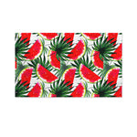 White Palm Leaf Watermelon Pattern Print Polyester Flag