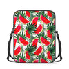 White Palm Leaf Watermelon Pattern Print Rectangular Crossbody Bag