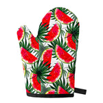 White Palm Leaf Watermelon Pattern Print Single Oven Mitt