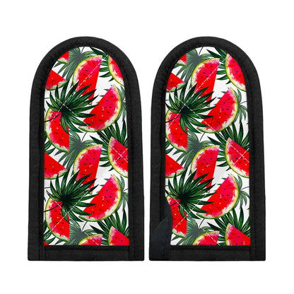 White Palm Leaf Watermelon Pattern Print Skillet Handle Cover