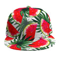 White Palm Leaf Watermelon Pattern Print Snapback Cap