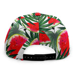 White Palm Leaf Watermelon Pattern Print Snapback Cap