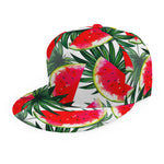 White Palm Leaf Watermelon Pattern Print Snapback Cap