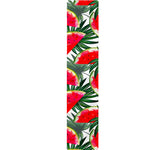 White Palm Leaf Watermelon Pattern Print Table Runner