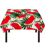 White Palm Leaf Watermelon Pattern Print Tablecloth
