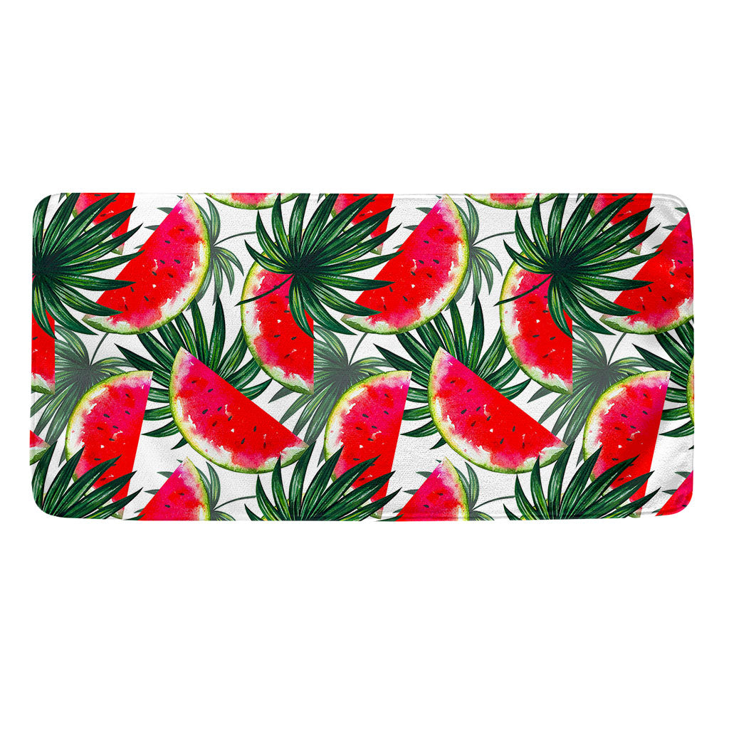 White Palm Leaf Watermelon Pattern Print Towel