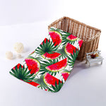 White Palm Leaf Watermelon Pattern Print Towel