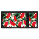 White Palm Leaf Watermelon Pattern Print Trifold Wallet