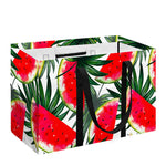 White Palm Leaf Watermelon Pattern Print Utility Tote Bag