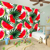 White Palm Leaf Watermelon Pattern Print Wall Sticker