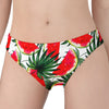 White Palm Leaf Watermelon Pattern Print Women's Panties