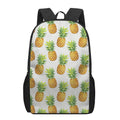 White Pineapple Pattern Print 17 Inch Backpack