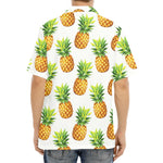 White Pineapple Pattern Print Aloha Shirt