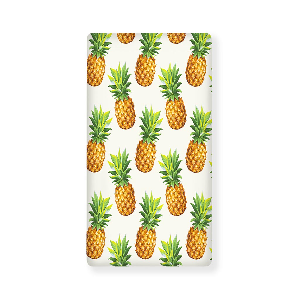 White Pineapple Pattern Print Baby Crib Sheet
