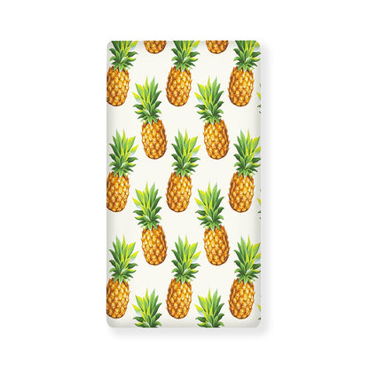 White Pineapple Pattern Print Baby Crib Sheet