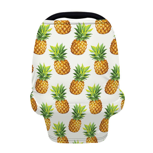 White Pineapple Pattern Print Baby Seat Cover