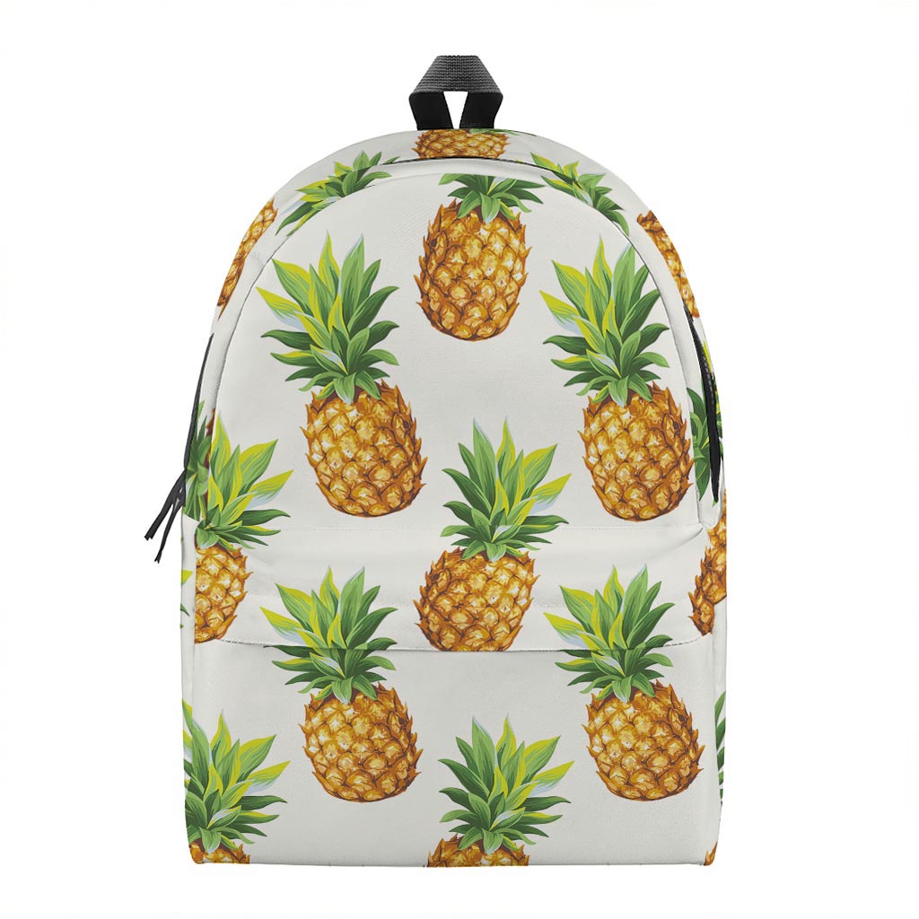 White Pineapple Pattern Print Backpack