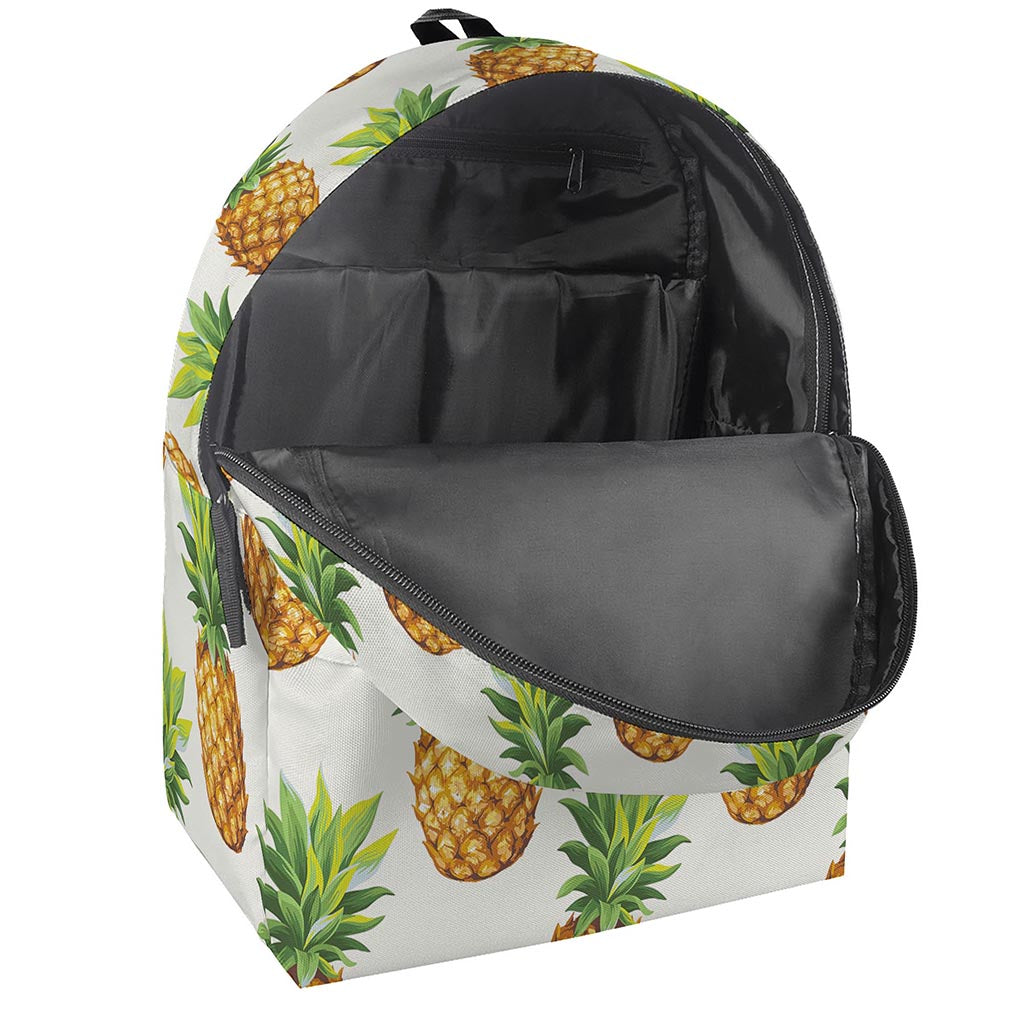White Pineapple Pattern Print Backpack