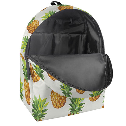 White Pineapple Pattern Print Backpack