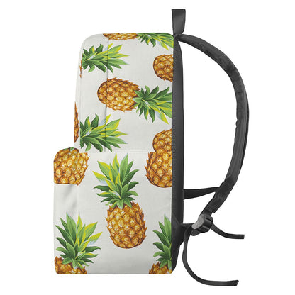 White Pineapple Pattern Print Backpack