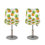 White Pineapple Pattern Print Bar Stool Covers