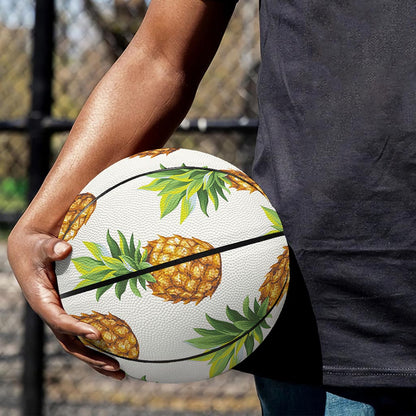 White Pineapple Pattern Print Basketball