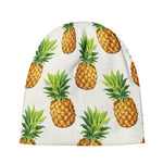 White Pineapple Pattern Print Beanie