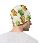 White Pineapple Pattern Print Beanie