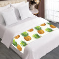 White Pineapple Pattern Print Bed Runner