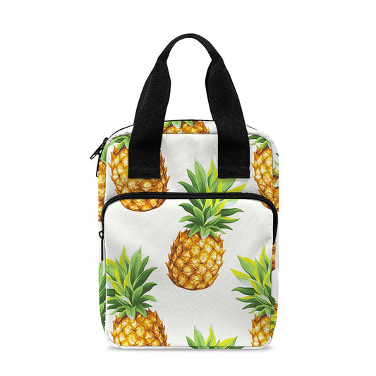 White Pineapple Pattern Print Bible Tote Bag