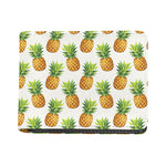 White Pineapple Pattern Print Bifold Wallet