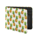 White Pineapple Pattern Print Bifold Wallet