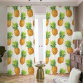 White Pineapple Pattern Print Dimout Pencil Pleat Curtains