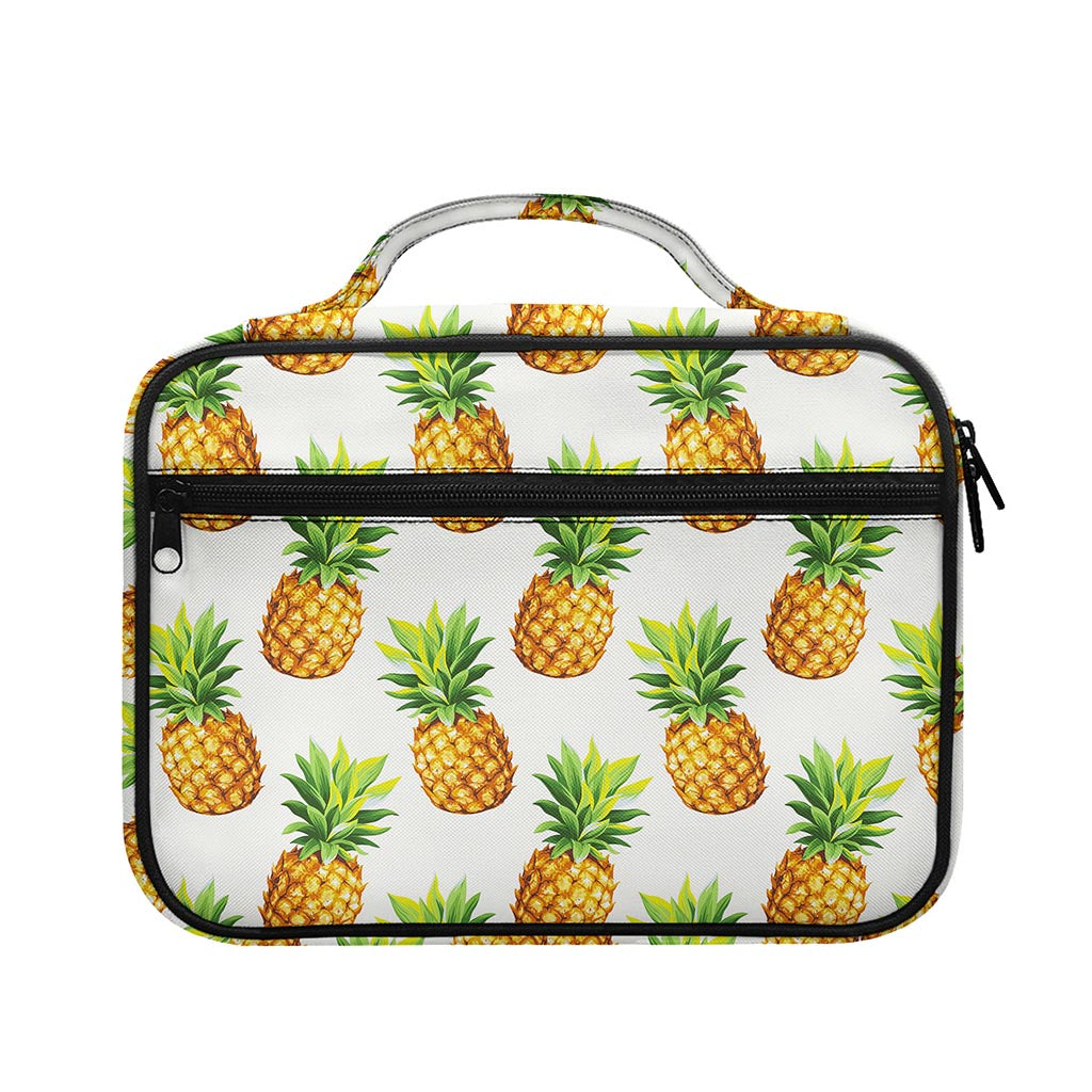 White Pineapple Pattern Print Briefcase Bible Bag