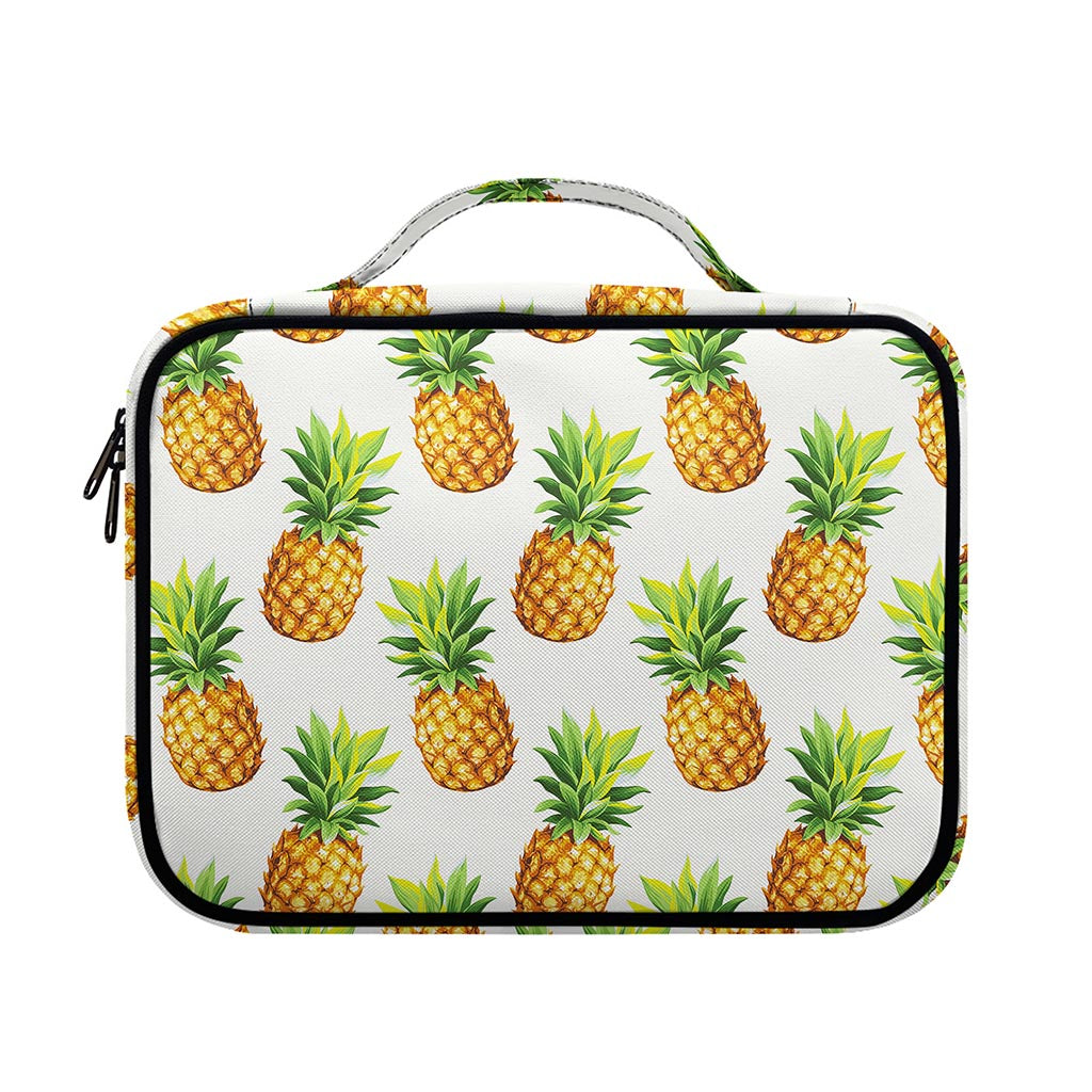 White Pineapple Pattern Print Briefcase Bible Bag