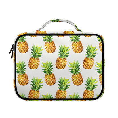 White Pineapple Pattern Print Briefcase Bible Bag