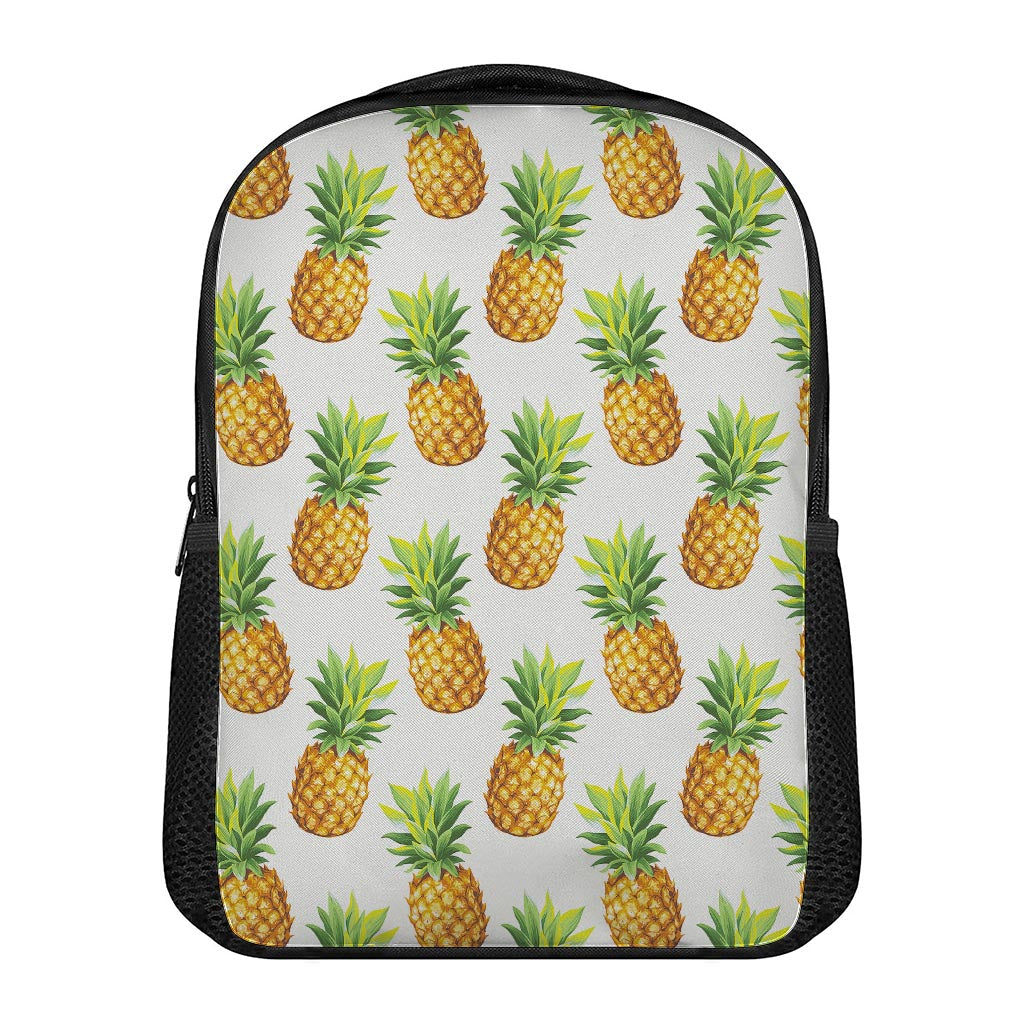 White Pineapple Pattern Print Casual Backpack