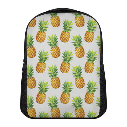White Pineapple Pattern Print Casual Backpack