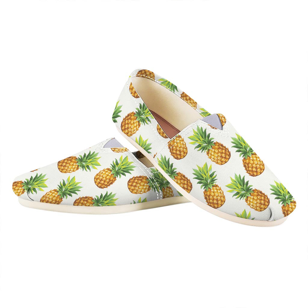 White Pineapple Pattern Print Casual Shoes