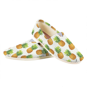 White Pineapple Pattern Print Casual Shoes