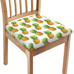White Pineapple Pattern Print Chair Cushion Cover