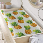 White Pineapple Pattern Print Changing Pad Cover