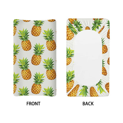 White Pineapple Pattern Print Changing Pad Cover