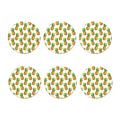 White Pineapple Pattern Print Coaster Set