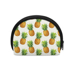 White Pineapple Pattern Print Coin Purse