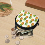 White Pineapple Pattern Print Coin Purse